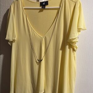 Iz Byer Light Yellow Women's Blouse-2x